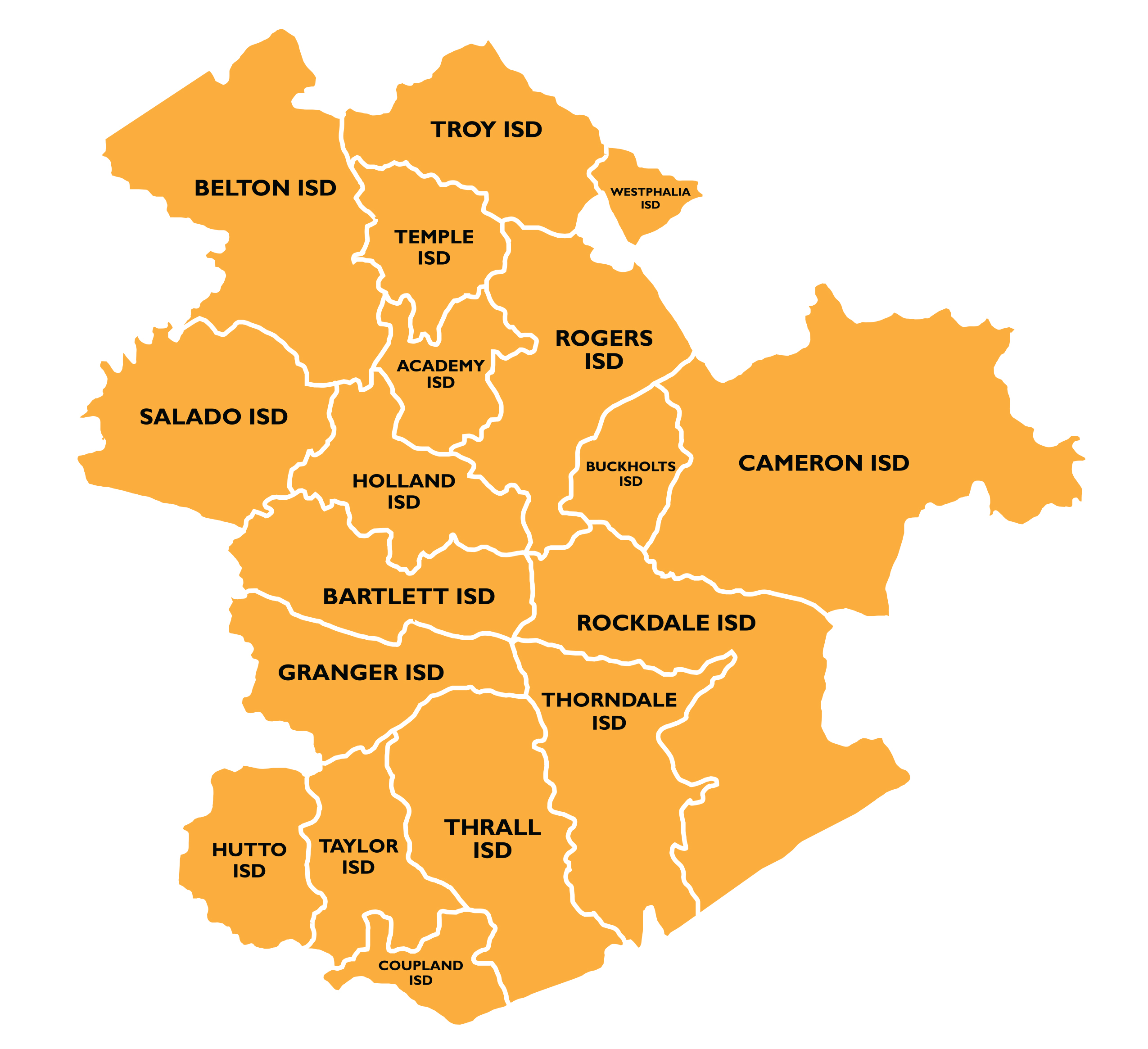 Temple College Service Area Map