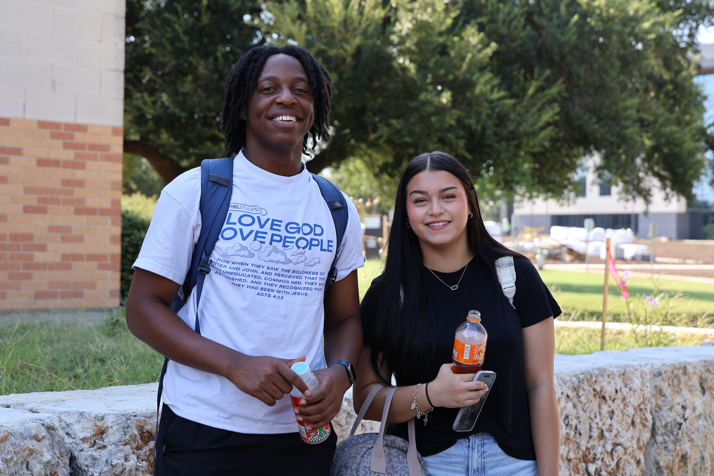 two students on the first day of classes